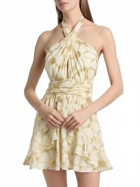 NEW RAMY BROOK women's daisy reuben dress in ivory gold
